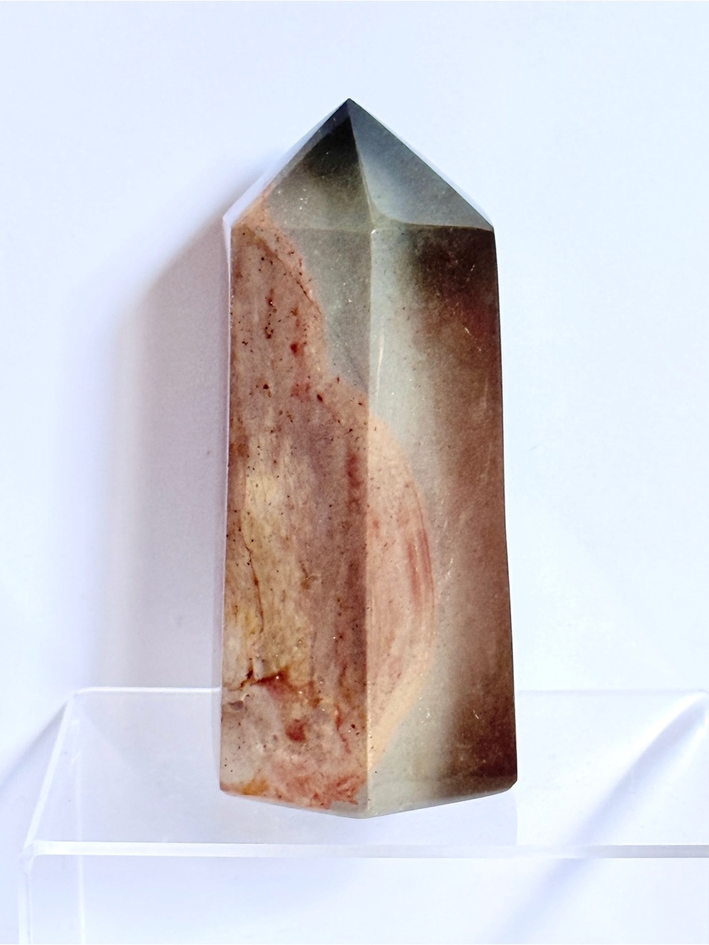 Polychrome Jasper Tower Obelisk – 6 Sided Polished Crystal Point 4.75” 513g